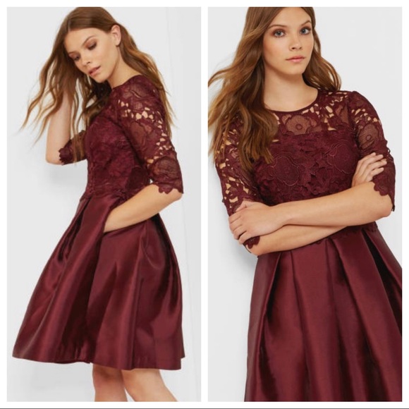 Ted Baker London Dresses & Skirts - NWT Ted Baker MAARIA Oxblood Lace Bodice Dress